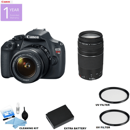 Canon EOS Rebel T5/2000D/4000D DSLR with 18:55mm & 75:300mm Lens Package