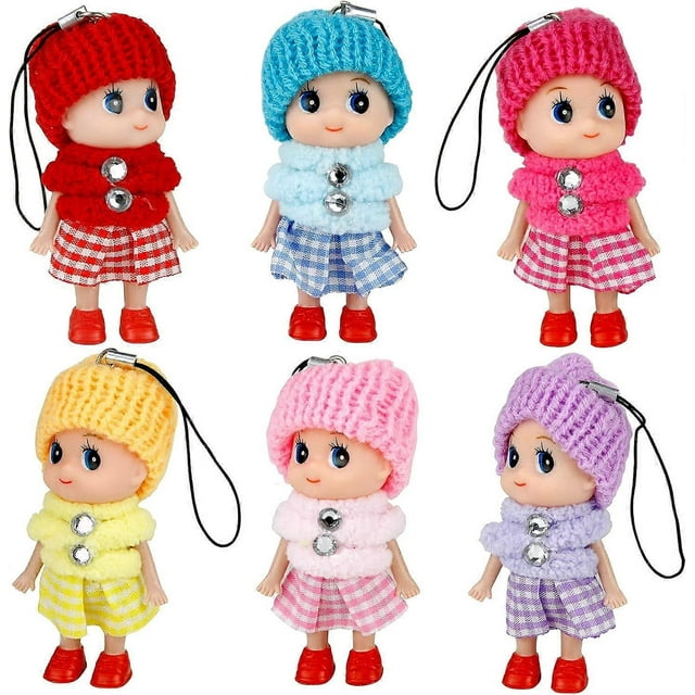 Set of 6 Tiny Doll Girls 3 Inch Fashion Dollhouse Doll Princess - Mini Doll Surprise Gifts for Kids - Tiny Doll Decoration Accessory Girl Set Toys in