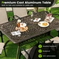thumbnail image 5 of Gymax 59'' Patio Rectangle Dining Table Outdoor Cast Aluminum Table w/ Umbrella Hole, 5 of 10