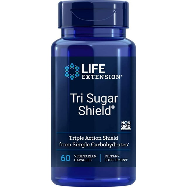 Suplemento Tri Sugar Shield Life Extension Soporta Niveles de Azúcar Tres Extractos de Plantas 60 Cápsulas Vegetarianas LE-878567S