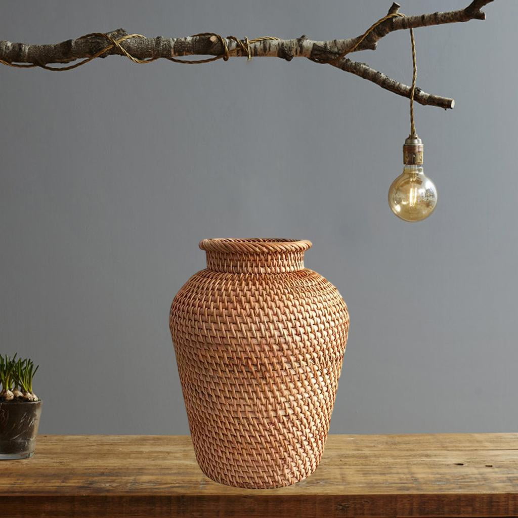 Artificial Flower Rattan Woven Vase Home Garden Decoration Ornament Vase Novelty 
