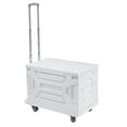 thumbnail image 3 of Katkuca Mobile Folding Cart With Lid, Portable Rolling Crate Handcart with Telescoping Handle, White, 3 of 8