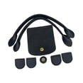 thumbnail image 2 of Asas para bolso de ganchillo, accesorios para bolso DIY, cierre a presión, cubierta con solapa de cuero PU, juego de fabricación de bolsos de ganchill Negro, 2 of 9
