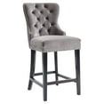 thumbnail image 5 of Set of 2 Modern Velvet & Solid Wood 26'' Counter Stool in Black per SET, 5 of 9