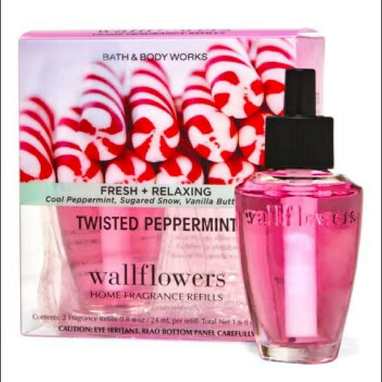 Bath and Body Works TWISTED PEPPERMINT Wallflowers 2-Pack Refills