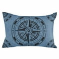 thumbnail image 2 of Nautical Compass Throw Pillow Cover, Vintage Ocean Blue Circle Rectangle Decorative Pillow Case Protector Soft Cushion Cover Lumbar Pillowcase for Couch Sofa Bedroom Car Chair Decor 16x24 Inch, 2 of 8