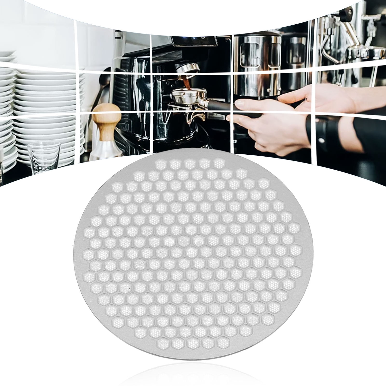 Espresso Puck Screen 58 Mm – Wiederverwendbar, 1,7 Mm Stark, 150 µm Edelstahl, Für Gleichmäßige Extraktion