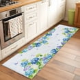thumbnail image 3 of Blue Hydrangea Floral Kitchen Runner Rug 2x6 Washable Runners for Hallway Non Slip Spring Butterfly Watercolor Flower Large Area Rug Indoor Floor Carpet for Bathroom Laundry Entryway Bedroom, 3 of 8