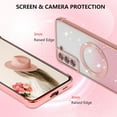 thumbnail image 4 of Clear  Case for Samsung Galaxy S21 5G with Gradient Glitter Peice(2 in 1), Luxury Plating Cute Bling Sparke Shockproof TPU Protective Phone Case for Women Girls-Rose Gold, 4 of 16