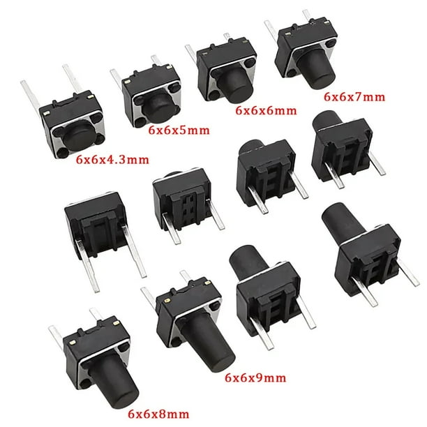 20pcs Mini Momentary Push Button Switch - SPST 2 Pin, 1A 250VAC, Red