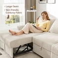 thumbnail image 2 of Marrber U-Shaped Modular Sectional Sofa with Pull-Out Chaises Bed and Storage Seat for Living Room, Apartment, Plush Corduroy White, 2 of 9