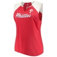 thumbnail image 2 of Women's Majestic Red/White Philadelphia Phillies Plus Size Shutout Supreme Sleeveless Muscle Tank Top, 2 of 3