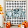 thumbnail image 4 of Shower Curtain 72"W x 72"L Fall Thanksgiving Green Pumpkins Black White Plaid Fabric Shower Curtains Set with Hooks Water Repellent Bathroom Curtains Machine Washable Bathroom Accessories, 4 of 6