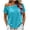 Sky Blue, variant on Ashirexll Womens Casual Tops Slouch Shoulder Lightweight Mesh T-Shirt for Spring and Summer Casual Wear