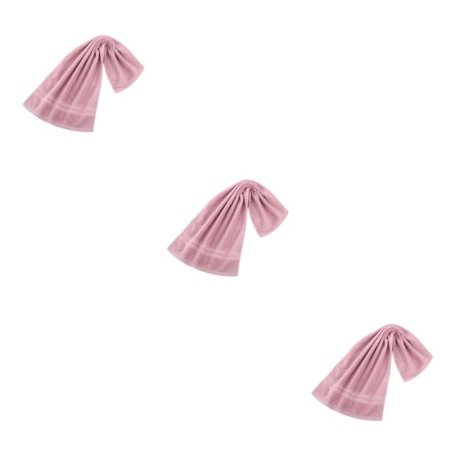 QualitChoice Sports Towel Solid Color Unisex Replacement Water Absorbent Gym Running Jogging Basketball Towel Washcloth Accessories Pink 3PCS