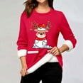 thumbnail image 2 of WEAIXIMIUNG Sweatshirts Courts pour Femmes Grande Taille Pull Thermique à Manches Longues Col Rond avec Poche, 2 of 5