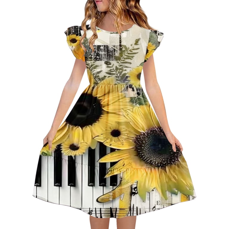 sunflower design dress Louisa Sleeveless Dress