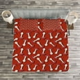 thumbnail image 3 of Ambesonne Mushroom Quilted Bedspread Set 3 Pcs, Psychedelic Amanita, Queen Size, Burnt Sienna Red White, 3 of 3