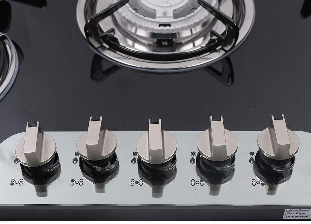 ANQIDI LPG/NG Gas Cooktop 5 Burners Gas Hobs Built-in Automatic Pulse Ignition Gas Stove Kitchen Cooker (35.4")