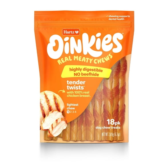 Oinkies Chicken Wrapped Tender Dog Treats 18pk
