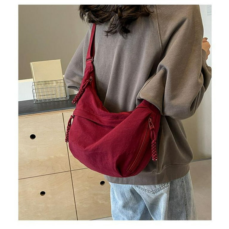 Luckky Hobo Bag for Women Men Crescent Shoulder Bag Retro