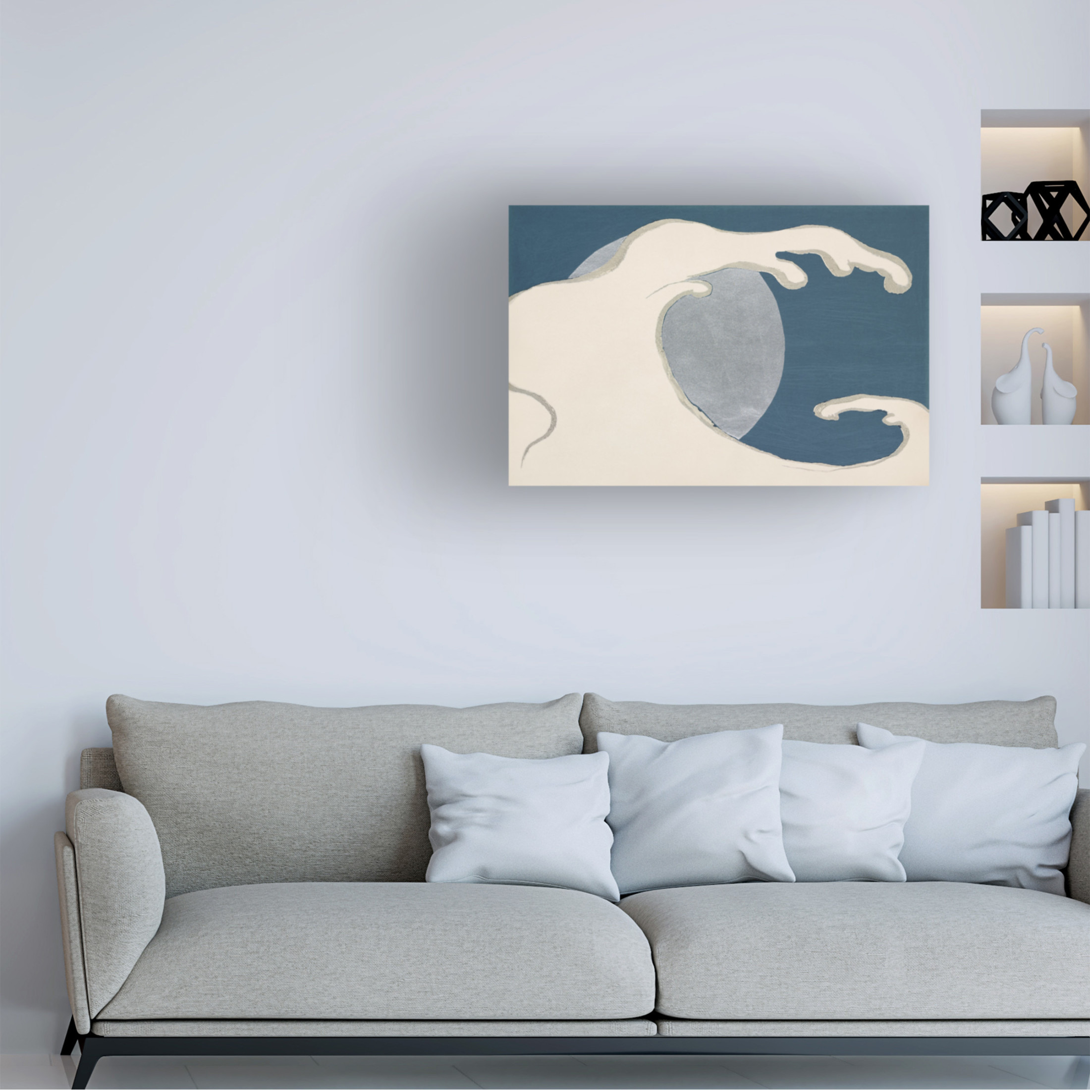 Trademark Fine Art Pictufy Waves and sun from Momoyogusa Canvas Wall Art