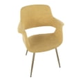 thumbnail image 3 of LumiSource Gold Metal, Yellow Fabric Vintage Flair Chair - Set of 2, 3 of 8
