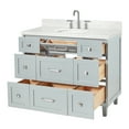 thumbnail image 4 of Ariel Monroe 42 Inch Single Oval Sink Bathroom Vanity With Carrara White Quartz Countertop 1.5 inch Edge In Grey, 4 of 7