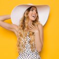 thumbnail image 4 of Beach Hats for Women Big Straw Wide Brim Summer Hat Floppy Foldable Roll up Cap Sun Hat UPF 50+, 4 of 5