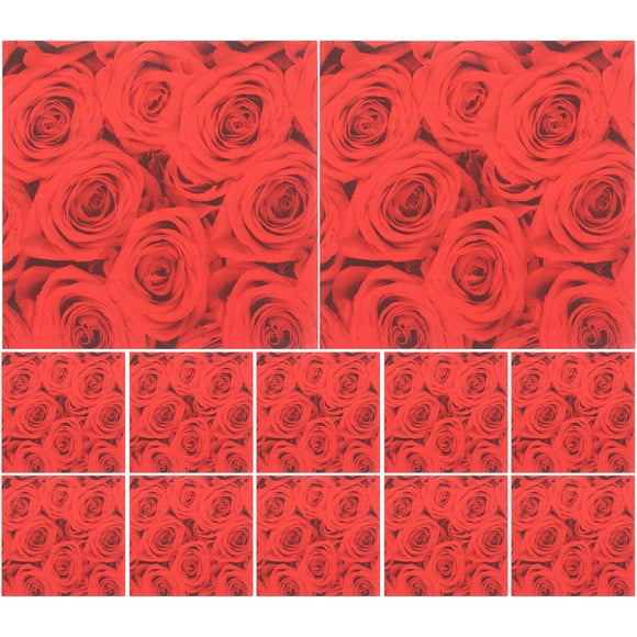 Servilletas desechables de papel con estampado de rosas rojas de 33 x 33 cm, ideales para fiestas de San Valentín.