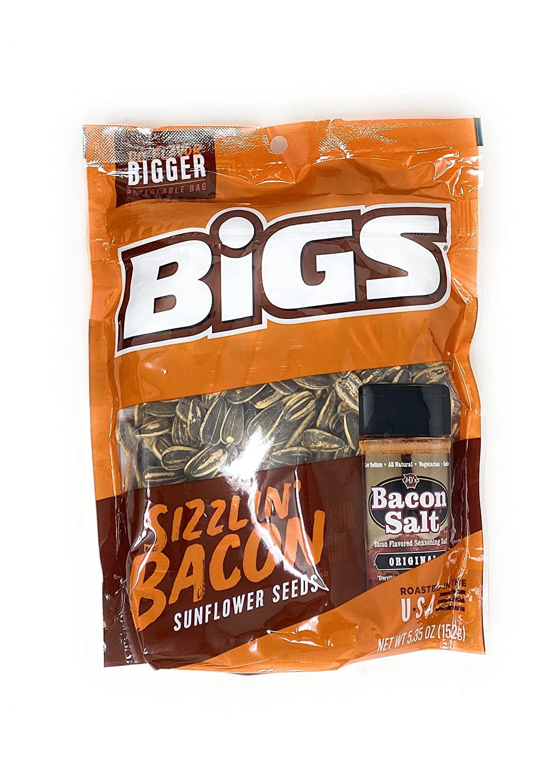 BiGS Sunflower Seeds 5.35oz - 1 Bag (Sizzling Bacon) - Walmart.com