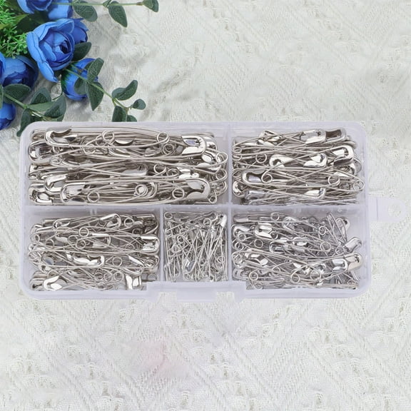 GOOHOCHY  220 Pcs Accessories Needle Pins Quilting Safety Curved Silver