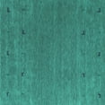 thumbnail image 1 of Ahgly Company Machine Washable Indoor Square Abstract Turquoise Blue Contemporary Area Rugs, 7' Square, 1 of 4