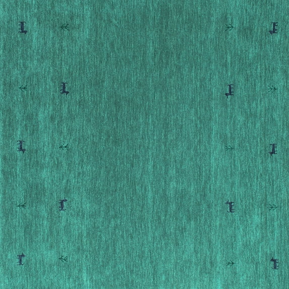 Ahgly Company Indoor Square Abstract Turquoise Blue Contemporary Area Rugs, 6' Square