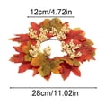 thumbnail image 7 of Fall Maple Leaf Candle Ring Wreath, 3 Optional Styles, Artificial Pumpkin/Pinecone/Berry Decor, Table Centerpiece for Thanksgiving & Autumn Holiday, 7 of 7
