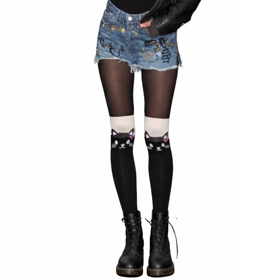 Cute Cat on Tube Cotton Socks for Women