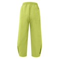 thumbnail image 3 of Men's Casual Pants Male Casual Solid Pant Woven Wide Leg Pant Pleated Pocket Drawstring Trouser Fashion Loose Trouser Green 3XL, 3 of 4