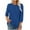 02#Blue, variant on 3/4 Sleeve Tops for Women Solid Color Round Neck Pleated T-shirt Fall Winter Casual Loose Blouses Comfortable Lightweight Fashion Tunic Shirts Cotton Tees Size S-XXL