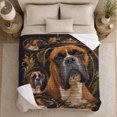 thumbnail image 5 of Regal Crown Boxer Dog Portrait Collage Commemorative, Playful Pet Portrait Pattern, Warm Flannel Blanket for Living Room and Bedroom, Dog Moms Father's Day Gift, Pet Lover Home Decor, 5 of 9