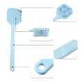 thumbnail image 3 of Unique Bargains 1 Pc Double Side Long Handle Bath Brush Back Scrubber for Bath 14.37" Length Blue, 3 of 6