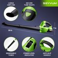 thumbnail image 4 of SEYVUM 20V Cordless Leaf Blower with two Batteries and Charger, 150MPH 320CFM Electric Leaf Blower for Lawn Care, Patio, Garden Cleaning, Lightweight, 4 of 8