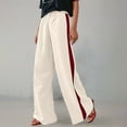 thumbnail image 2 of Zszcpp High Waisted Pants Women Lightwieght Side Striped Print Straight Tube Lace Up Plus Size Leisure Trousers Casual Trouser, 2 of 7