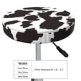 thumbnail image 4 of Picia Cow Skin 2 Pattern Round Stool Covers Comfy Seat Covers Stretch Removable Washable Chair Slipcover Round Bar Chair Cushion Cover-12 inch, 4 of 7