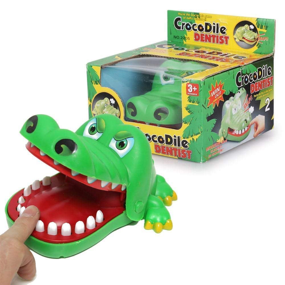 HOT FUN Family Game Green Cute Crocodile Mouth Dentist Bite Finger Toy Kids Gift 