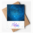 thumbnail image 1 of Starry Night Libra Zodiac Constellation Welcome Back Greeting Cards Envelopes Blank, 1 of 3