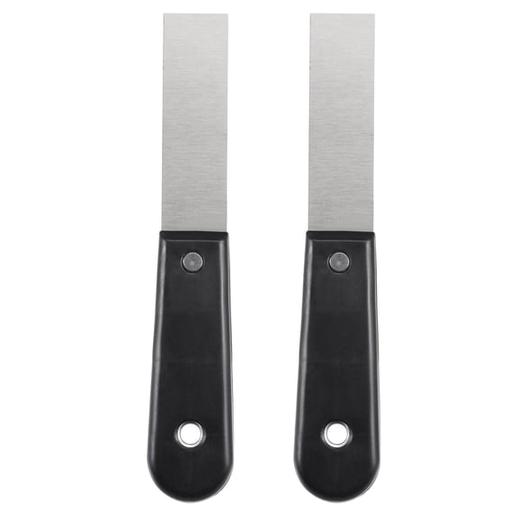 Uxcell 1" Stainless Steel Plate Black Handle Putty Scraper 2Pcs