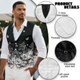 thumbnail image 6 of Yuyamidu Flowers Mens V Neck Suit Vest for Wedding Prom Tuxedo Dress with Adjustable Back Strap Butterfly Casual Waistcoat for Men Size XL, 6 of 7