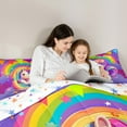thumbnail image 4 of Manfei Stars Unicorn 7-Piece Bedding Comforter Set,Colorful Rainbow King Bedding Sets,Galaxy Universe Ultra Soft Bed Sheets,Super Cozy Alphabet Bedroom Decorative,Reversible, 4 of 7