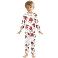 thumbnail image 6 of FORMRS Long Sleeve Top and Pants Pajama Set for Niños 2-Piece Sleepwear, Sizes 18M-8Y, Red Santa Hats Pattern, 6 of 6
