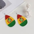 thumbnail image 4 of Vintage Bolivian Flag Leather Teardrop Earring Lightweight Drop Earrings For Women, 4 of 6